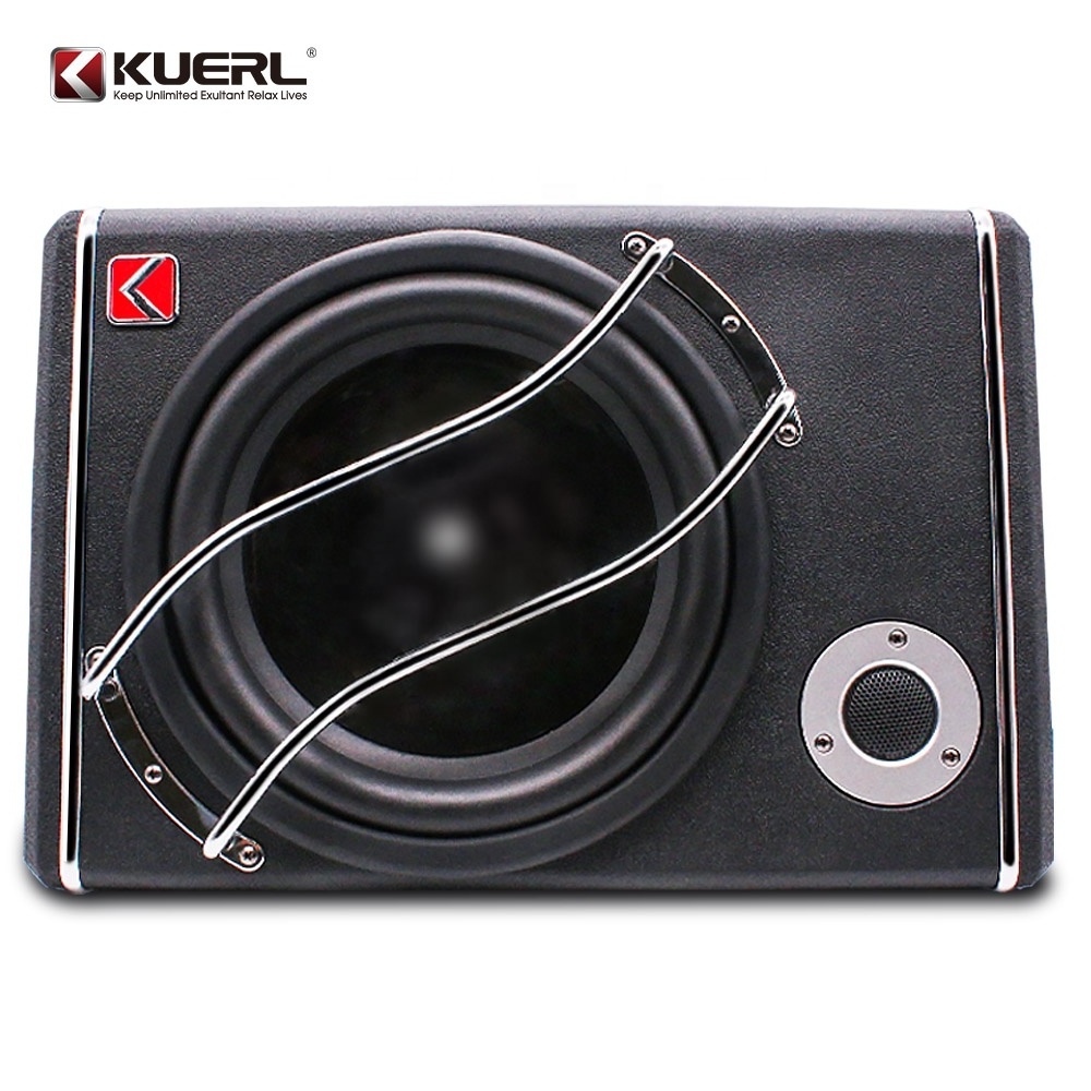 Kuer new model car audio subwoofer heavy bass big power 12V active car subwoofer 10 inch with tweeter