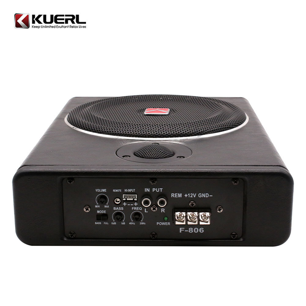 Portable 12v mini high power under seat car subwoofer active car audio slim 8 inch subwoofer