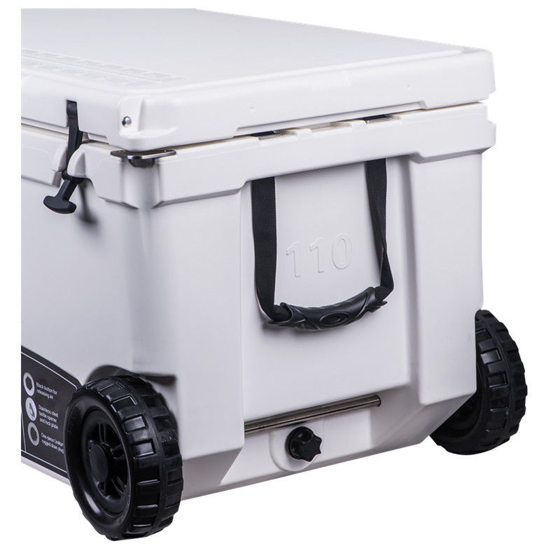 Wholesale 110QT large size ice chest coolers rotomolded LLDPE  portable cooler box with wheel