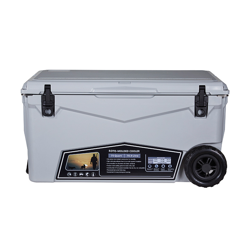 hot sale 70QT chilly bin high quality cooler box with lock wheels