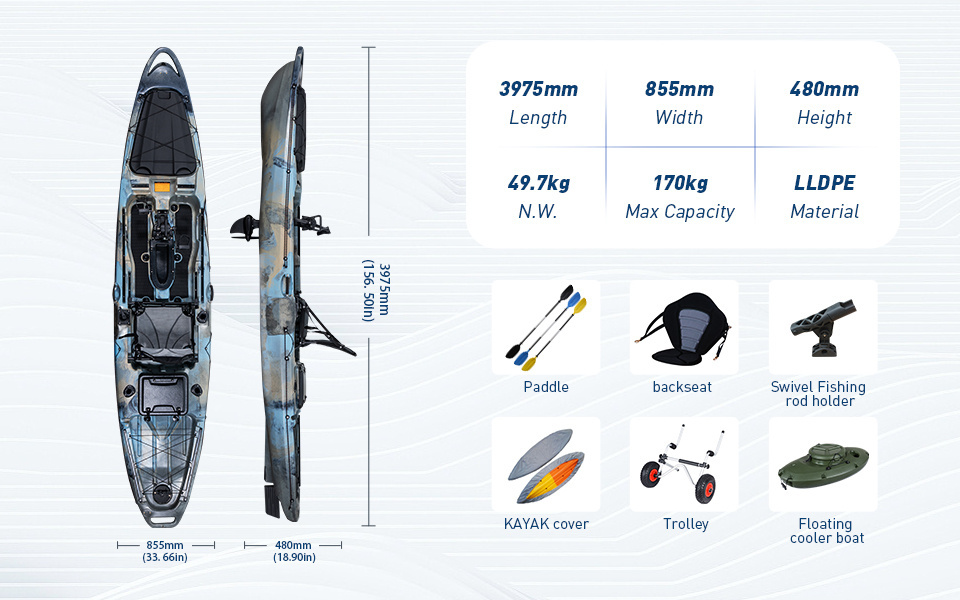 Pedal kayak fishing kayak for adults single sit on top kayak with pedal system