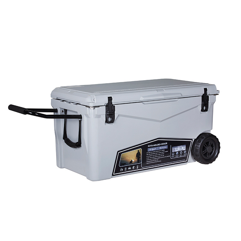 hot sale 70QT chilly bin high quality cooler box with lock wheels