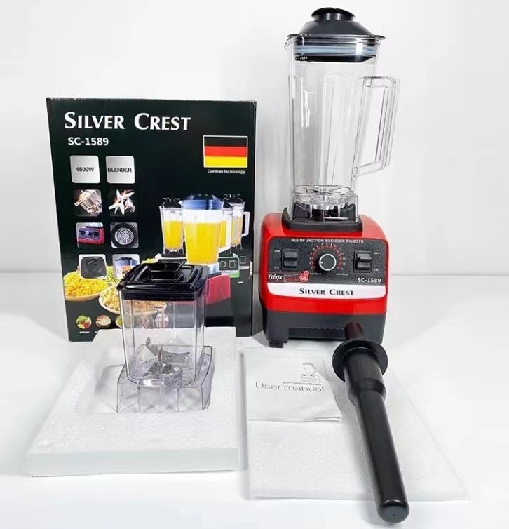 Heavy Duty High Speed Power 3000w/4500w blender Silver Crest 2 Jar Blender For Home And Restaurant Use