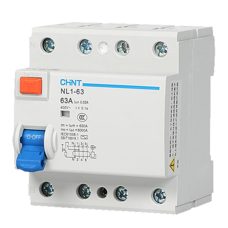 CHINT original AC Electromagnetic RCCB NL1-63 2P 4P Double Pole 25A 63A Residual Current Operated Circuit Breaker