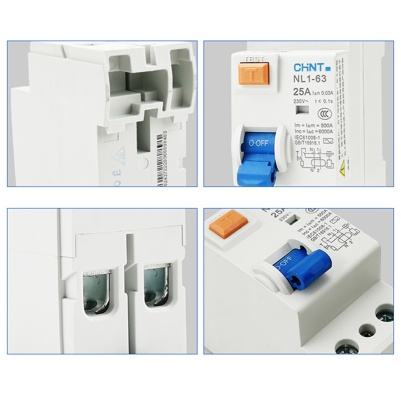 CHINT original AC Electromagnetic RCCB NL1-63 2P 4P Double Pole 25A 63A Residual Current Operated Circuit Breaker