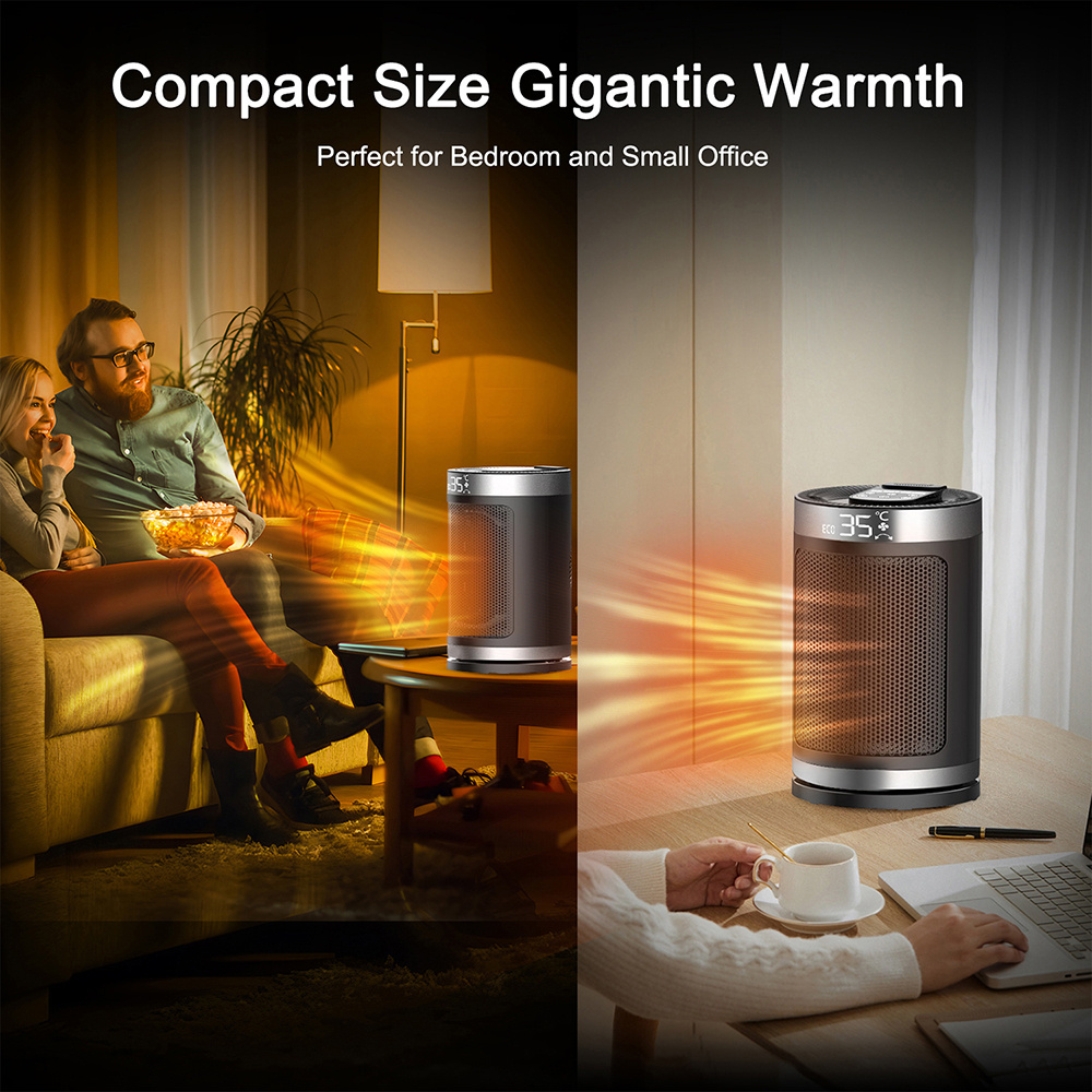 2024 New Arrival Space Heaters for Indoor Use 1-12H Timer Eco Mode Electric Heaters 1500W PTC Ceramic Fast Heaating Fan Home