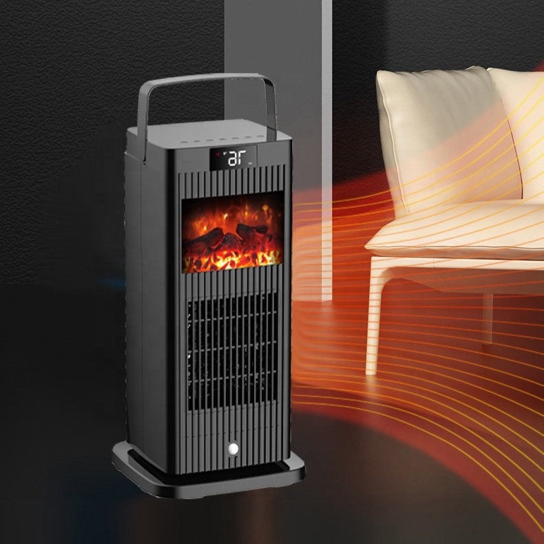 750W 1500W PTC Ceramic Heating Element Space Heater With Hot Bionic Wood Burning Effect As Fireplace For Mini Room Heater Fan