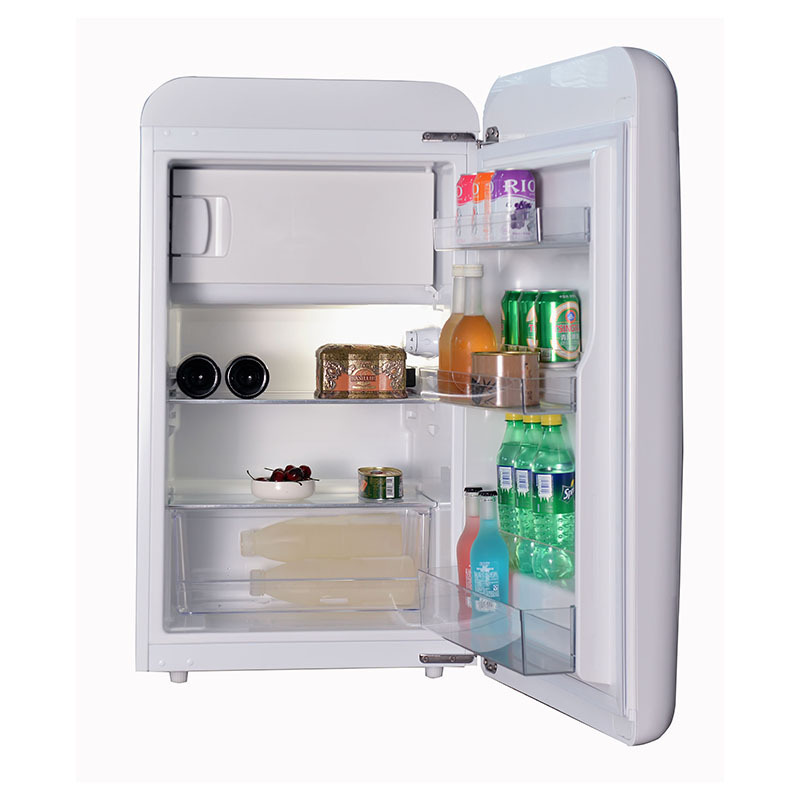 2022 retro refrigerator with optional finish and large capacity curved upright fridge with freezer and fridge part