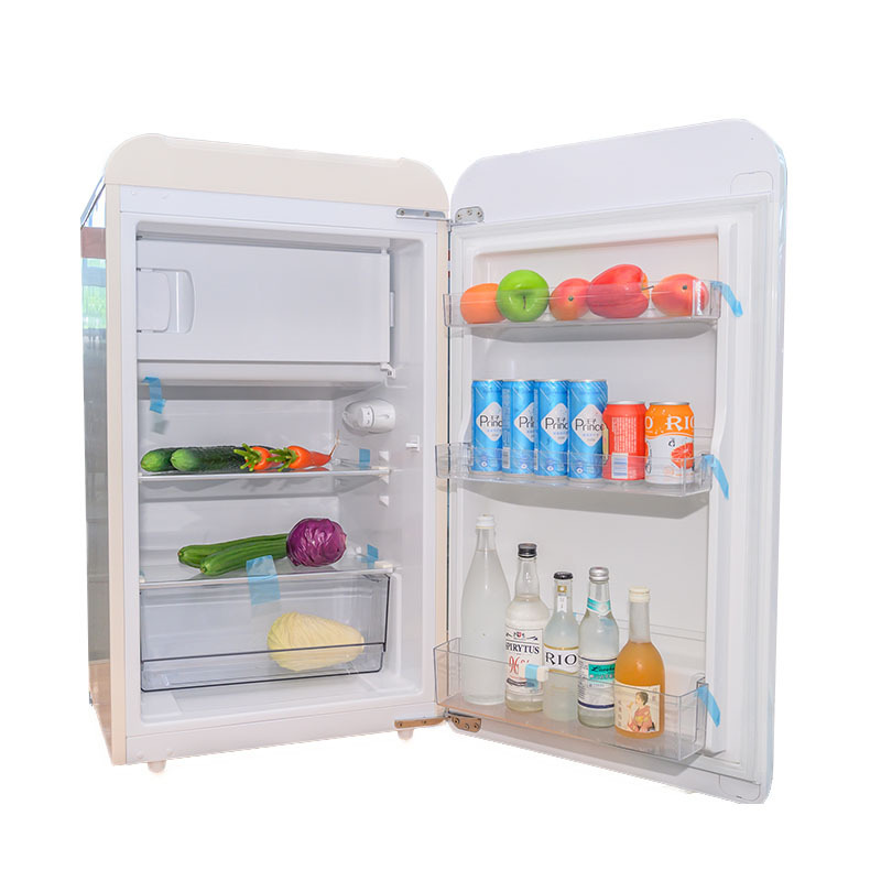 CE Retro colorful hotel mini Refrigerator 124L one door with handle BCD-124 minbar fridge