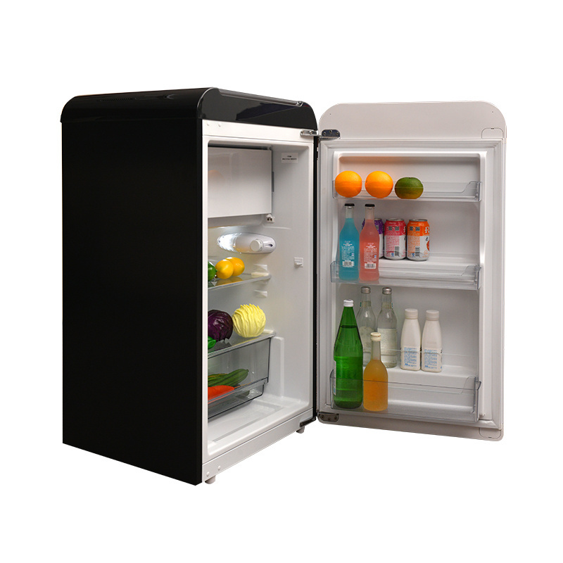 CE Retro colorful hotel mini Refrigerator 124L one door with handle BCD-124 minbar fridge