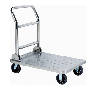 Stainless Steel Platform Hand Truck Hotel Portable Trolley Luggage Hotel Luggage Trolley