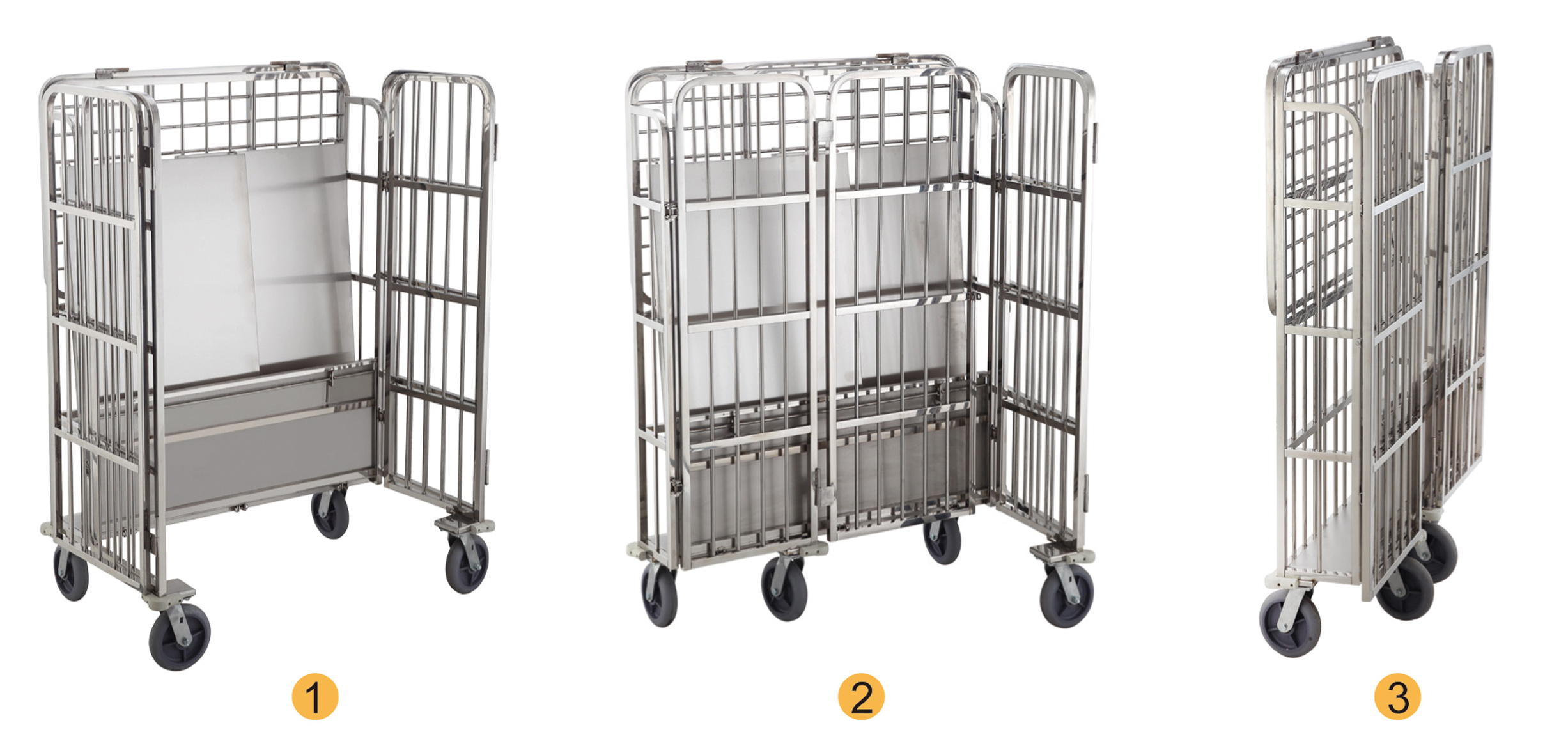 Wholesale Large Capacity Metal Durable Housekeeping Hotel Service Trolley