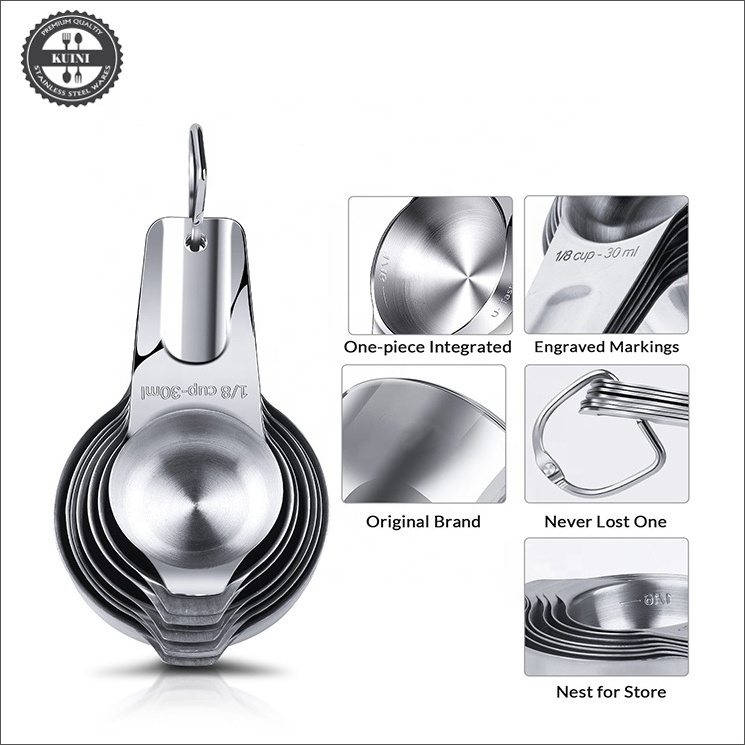 18/8 Stainless Steel 15 Pcs Measuring Cups And Measuring Spoons Set