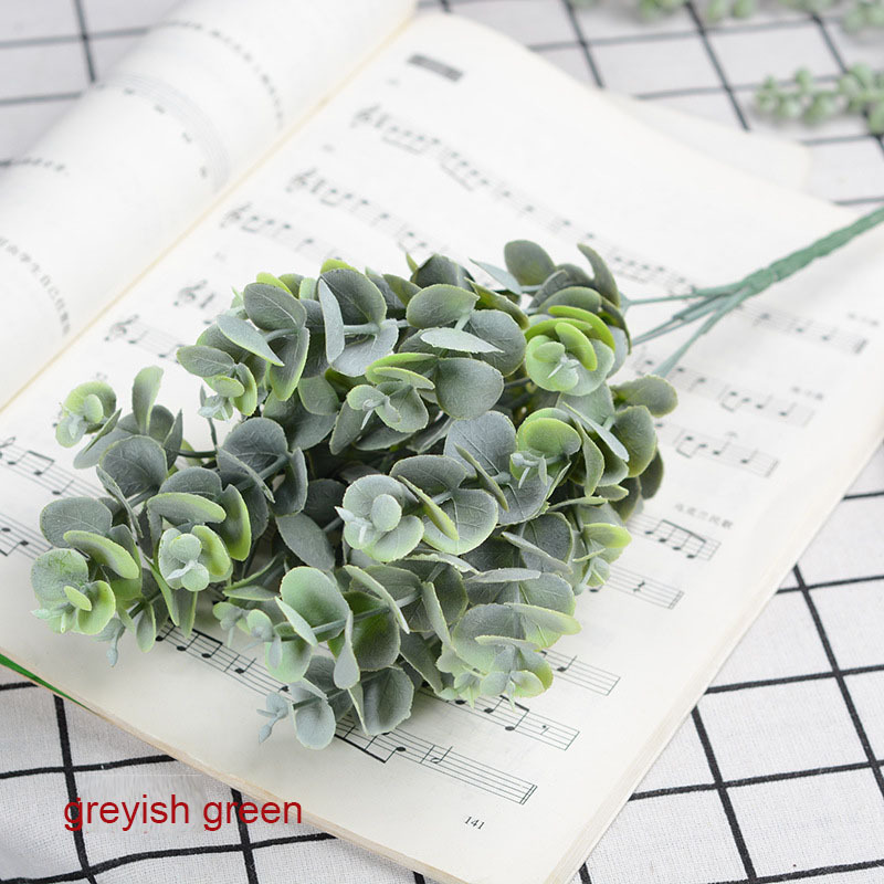 35 cm Eucalyptus Leaves Stems Artificial Silver Dollar Leaf Spray Faux Branches for Wedding and home decoration