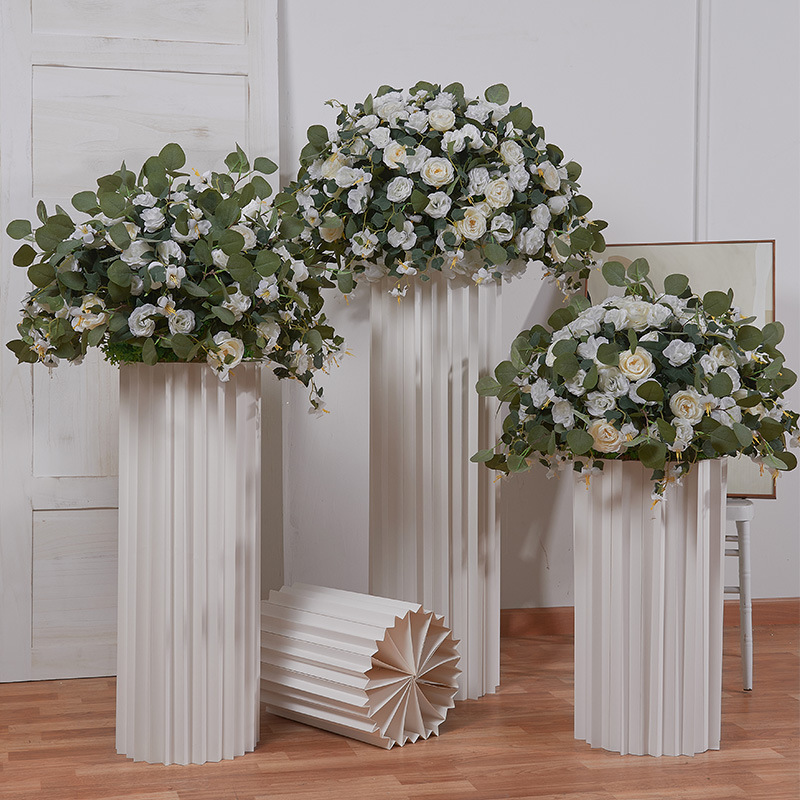 50cm 60cm 70cm wedding centerpiece table centerpiece flower ball wedding supplies artificial floral ball with Eucalyptus leaf