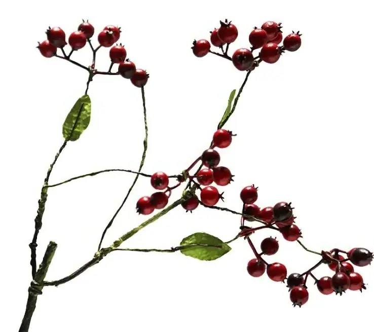 2024 wholesale christmas decoration branches leaves red berries picking christmas decoration artificial flower manufacturers