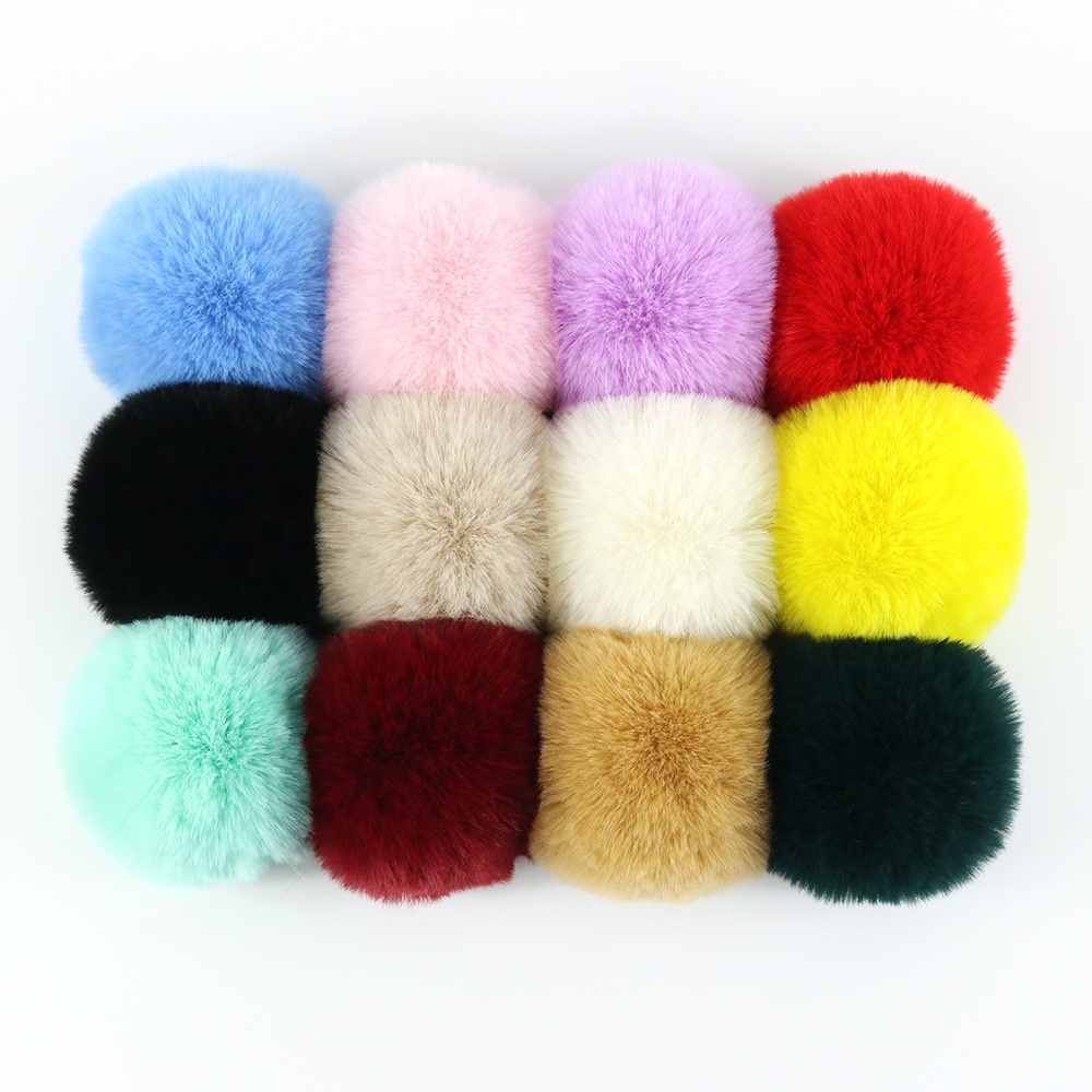 2024 Cheap price  high quality 8cm faux  Fur Pom Pom for diy simulated Christmas snow ball kids toys indoor snowball fights