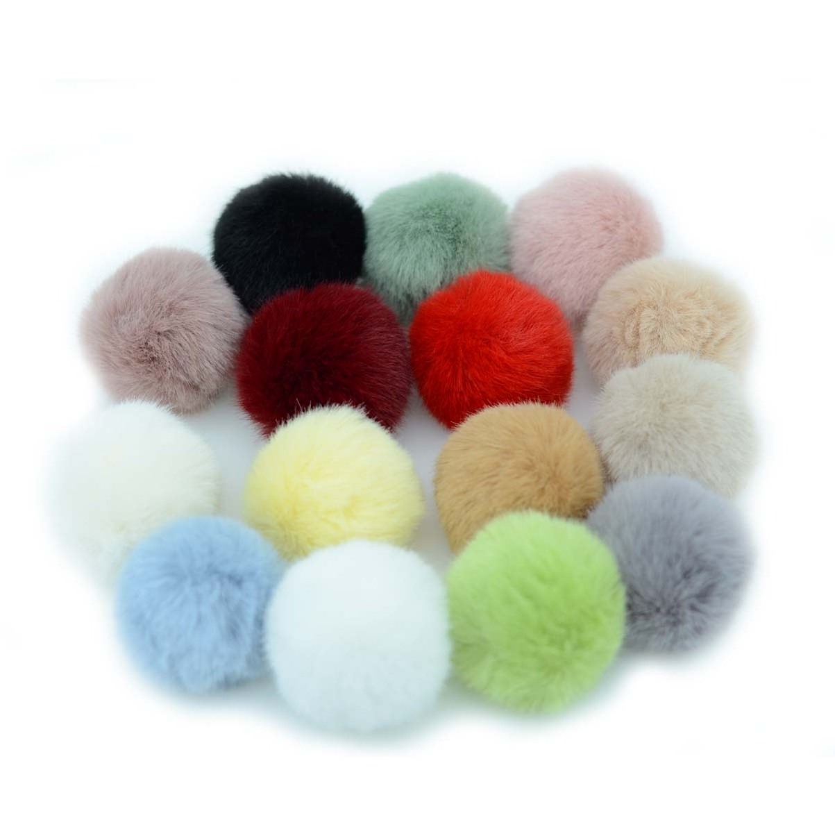 Hot customized  small size  4cm 5cm  Artificial faux Fur ball Pompom for diy hair clip dress shoes accessory Christmas toys