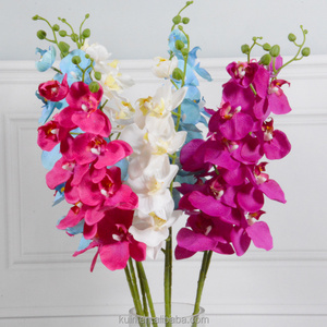 Long Stem Large Artificial Flower Decor Latex Butterfly Orchids for Wedding Home Decoration