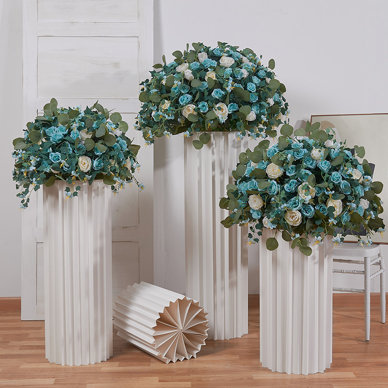 50cm 60cm 70cm wedding centerpiece table centerpiece flower ball wedding supplies artificial floral ball with Eucalyptus leaf