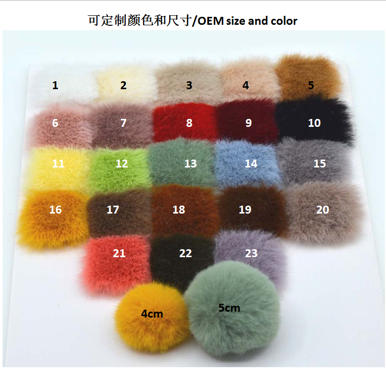 Hot customized  small size  4cm 5cm  Artificial faux Fur ball Pompom for diy hair clip dress shoes accessory Christmas toys