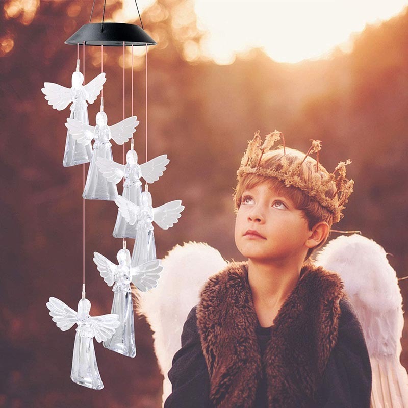 Angel Wind Chimes Gifts For Mom Garden Gifts Solar Light Wind Chimes Decoration For Outdoor