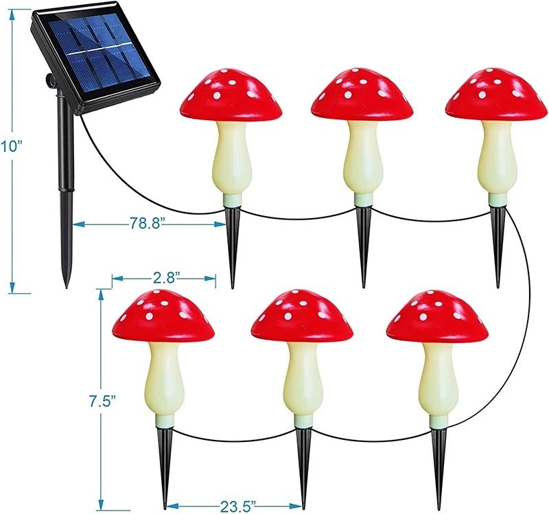 Waterproof Mushroom Solar Lights for Garden  Landscape Yard Easter Pathway Halloween Xmas Decorations