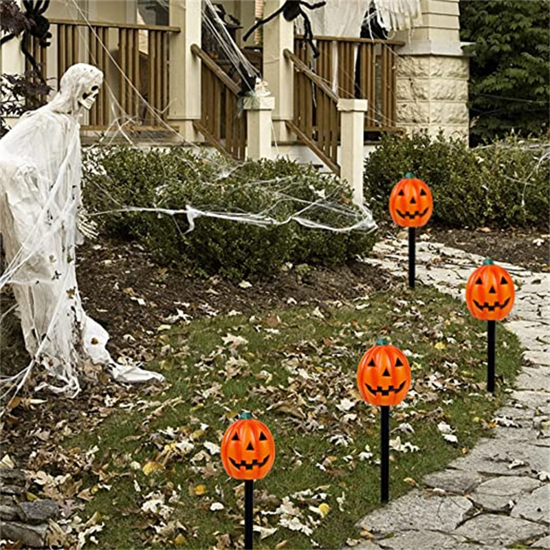 KuiSheng Craft Halloween Decorations Jack Lantern Garden Stakes Solar Operated Lighted Pumpkins