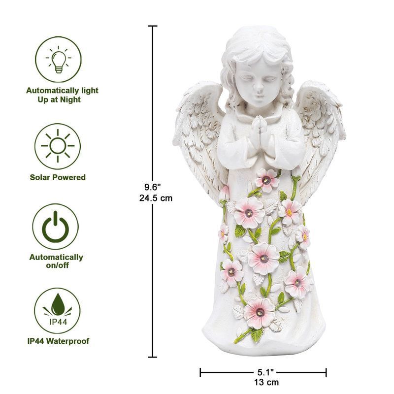 Angel Outdoor Garden Decor Statues Solar Garden Figurines Gifts for Mom Grandma or Cemetery Decorations for Grave Garden