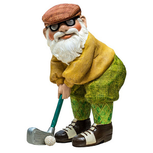 The Great Golf Garden Gnome Ornament 9 Inch Mini Gnomes Hand Painted Golf Garden Gift Design