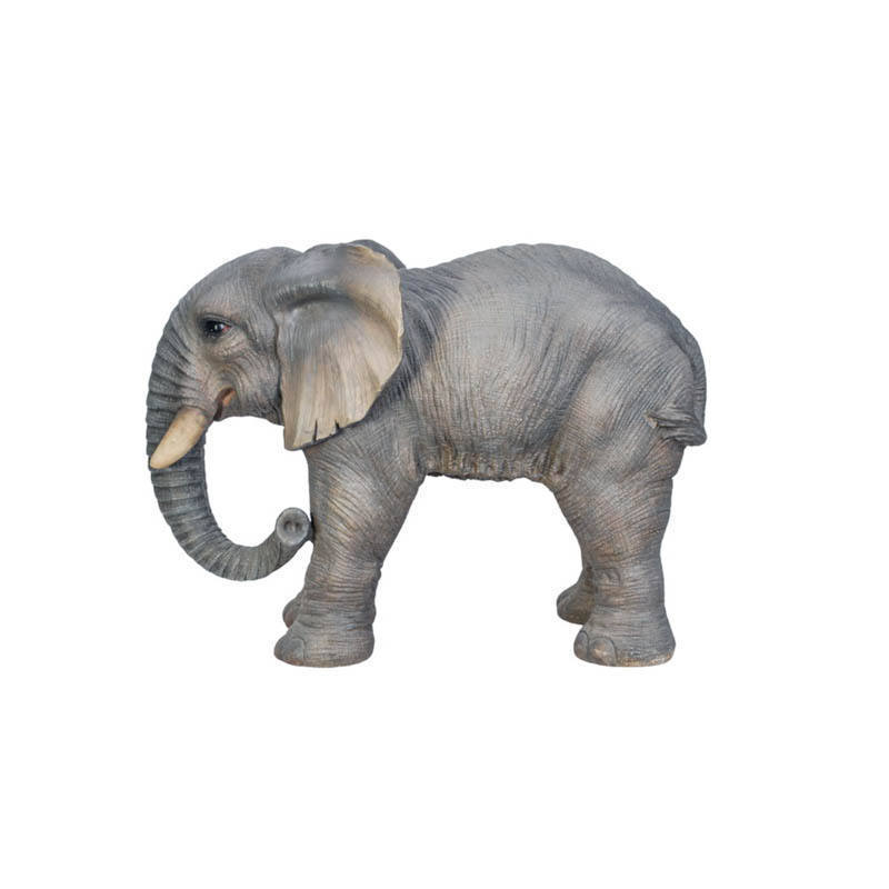 Standing Walking Elephant Figurine With Trunk Up And Down Resin Elephant Statue Animal Sculpture