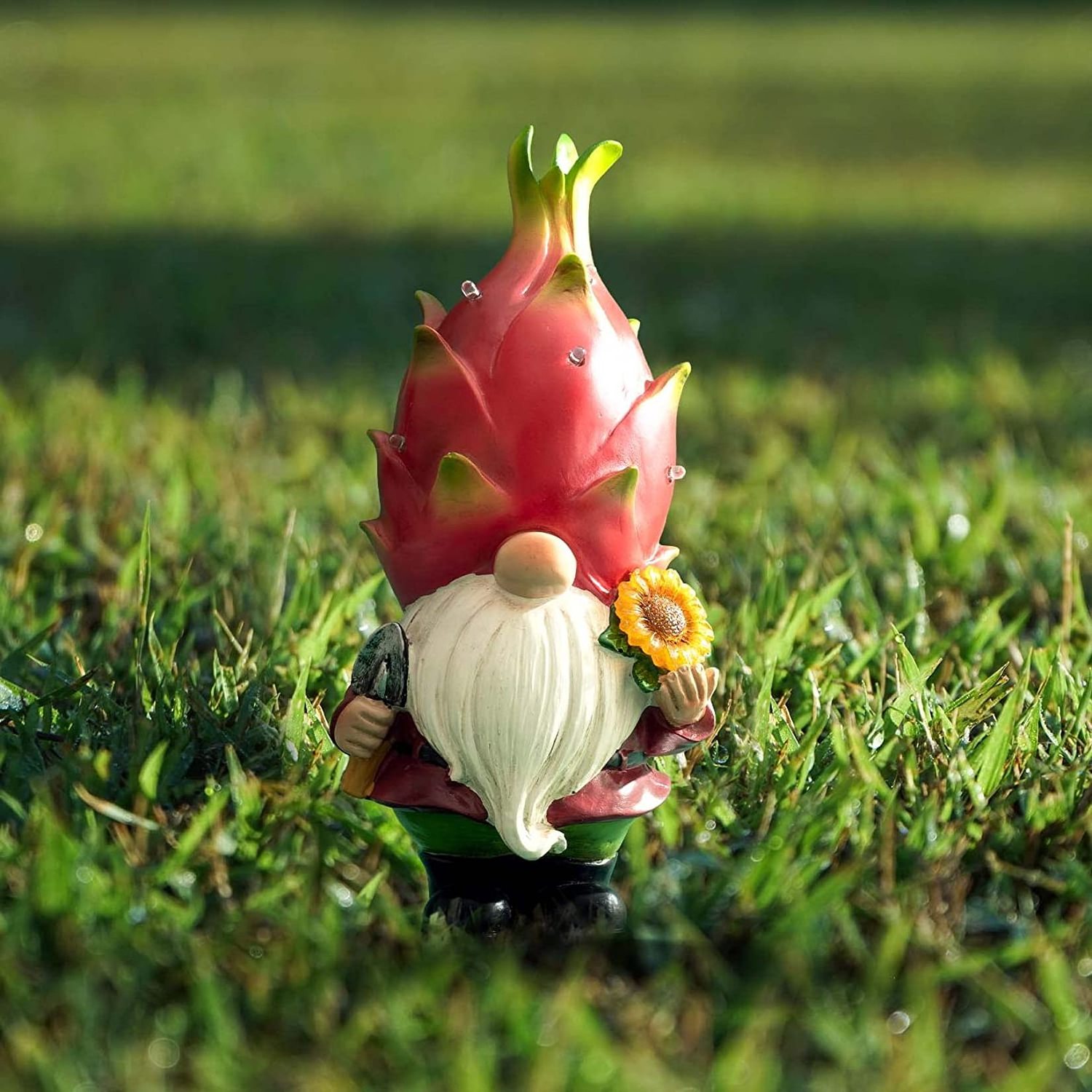 Newest Garden Decoration, Garden Gnome, Upgrade Dragon Fruit Solar Gnome Outdoor Decor