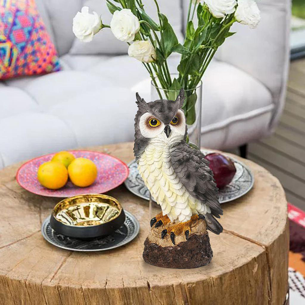 Owl Figurine Bird Scarecrow Owl Bird Deterrents For Yard Garden Statues Decor