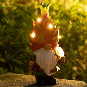 Newest Garden Decoration, Garden Gnome, Upgrade Dragon Fruit Solar Gnome Outdoor Decor