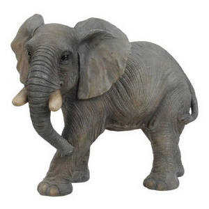 Standing Walking Elephant Figurine With Trunk Up And Down Resin Elephant Statue Animal Sculpture