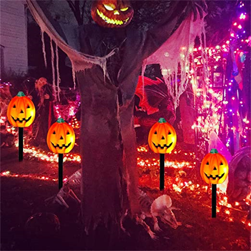 KuiSheng Craft Halloween Decorations Jack Lantern Garden Stakes Solar Operated Lighted Pumpkins