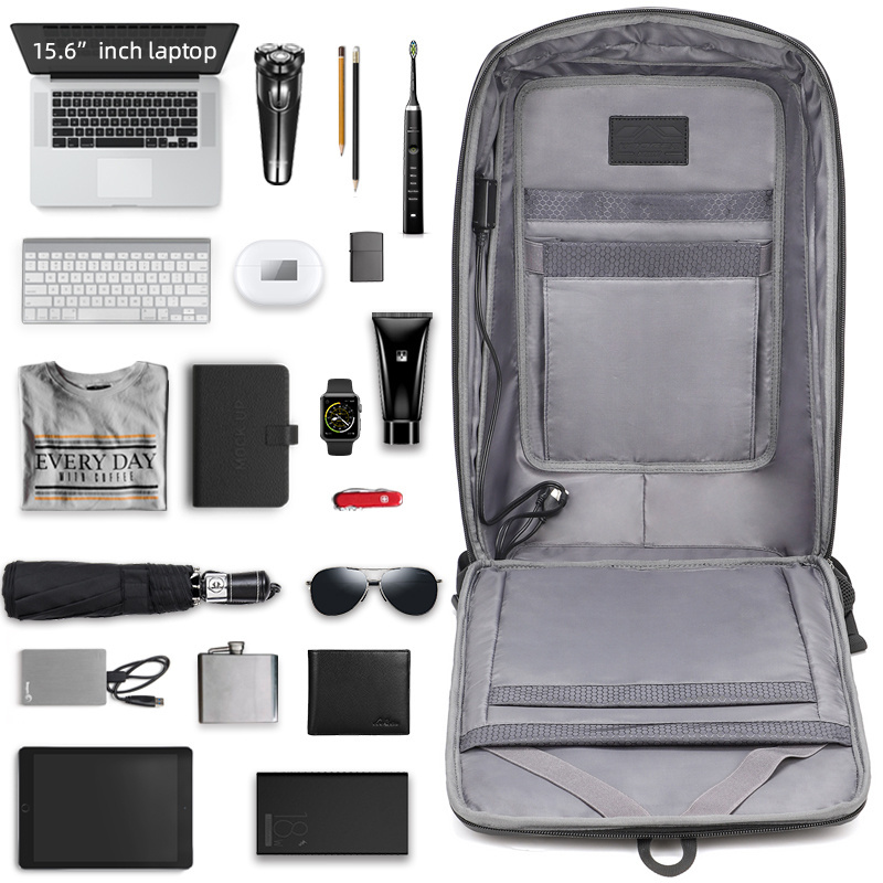 In Stock KOOGER Waterproof Anti-theft USB Hard Case Laptop Bag Hardshell Backpack Business Man EVA Hard Shell Backpack