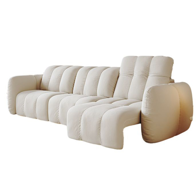 Electric retractable sofa bed multifunctional living room small apartment cream style smart sofa adjustable