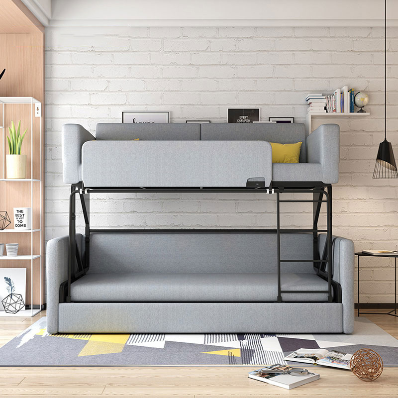 Folding sofa bed with high and low bunk beds for study and bedroom multifunctional bunk bed