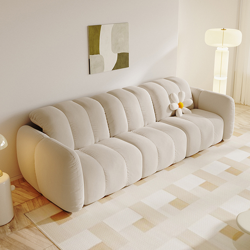 Electric retractable sofa bed multifunctional living room small apartment cream style smart sofa adjustable