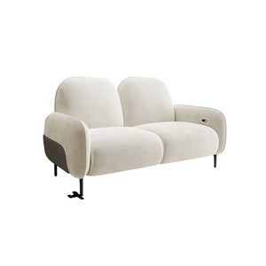 Marshmallow fabric sofa ketingsahf cream style three-seat sofa with electric function