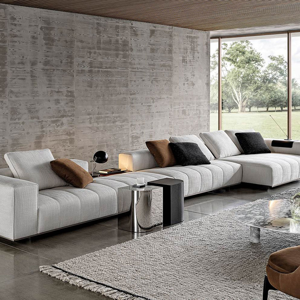 Italian minimalist designer piano key square combination sofa large and small villa living room straight-line fabric sofa