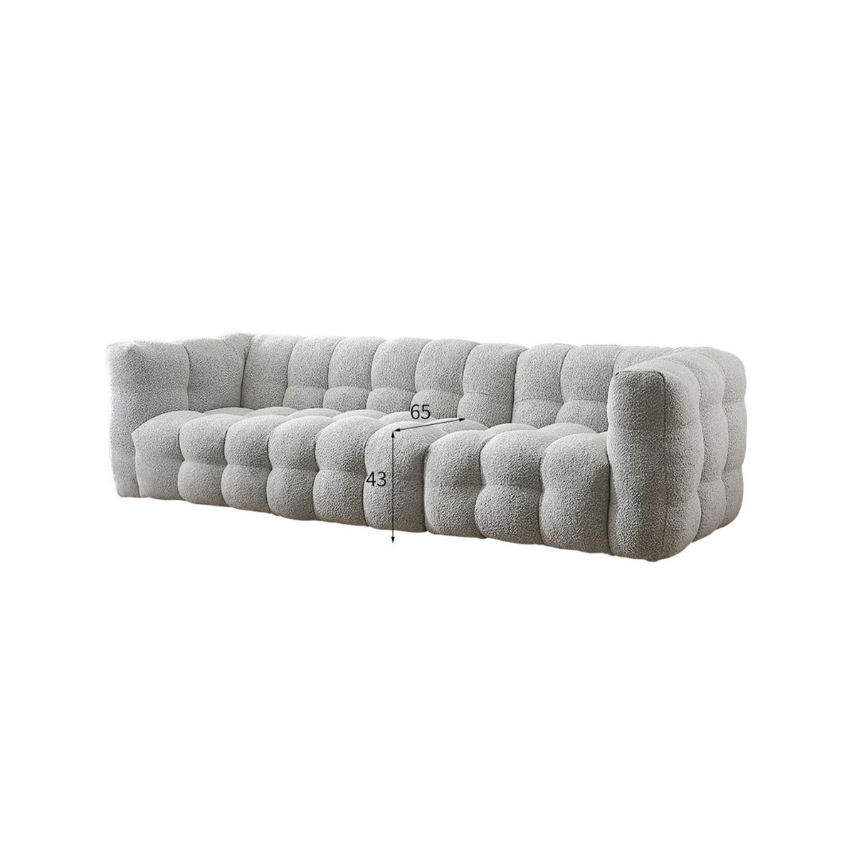 Fabric sofa Nordic snowflake velvet simple cream style gray retro marshmallow sofa