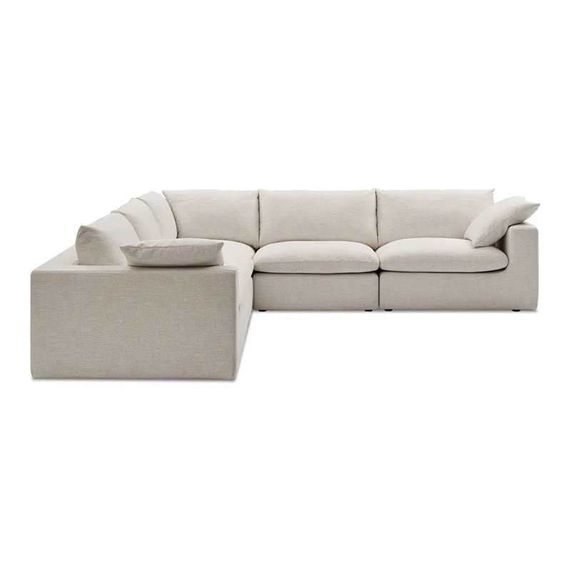 Modern Simple Living Room Sofa Fabric Assemble Sofa Chaise Sectional Sofa with Ottoman