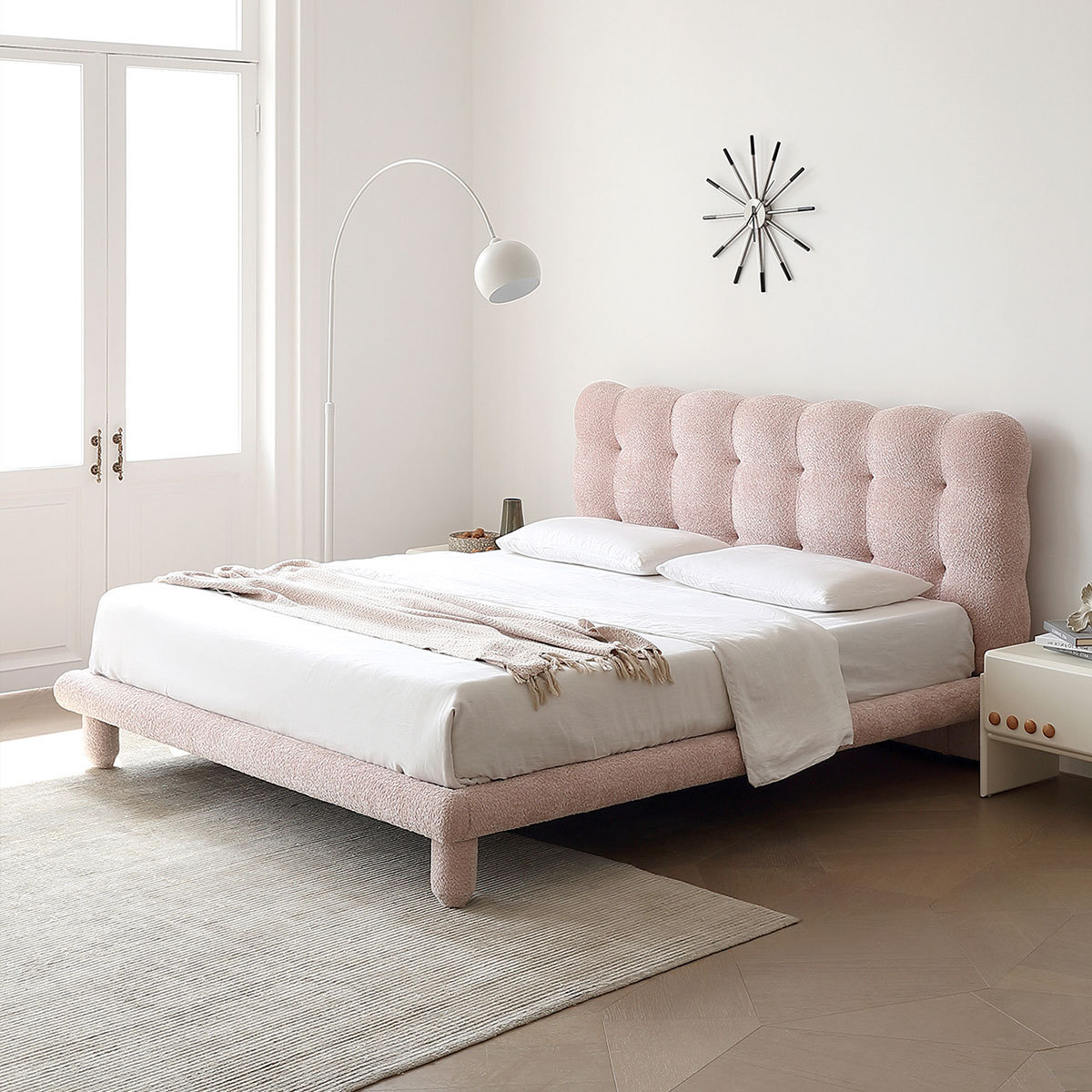 Bubble bed French cream style bedroom 1.5 fabric children's bed modern simple girl princess bed