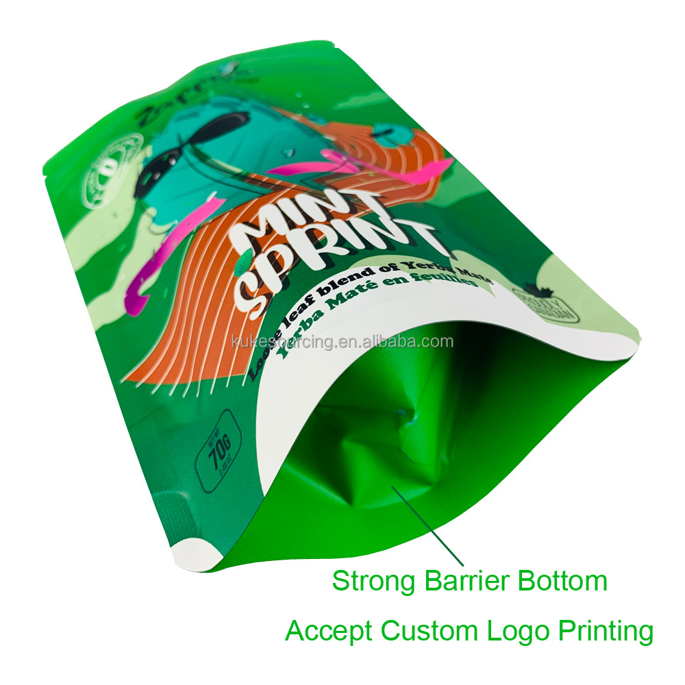 Custom Printing Matte Finished Stand Up Ziplock Pouch Mylar Bags