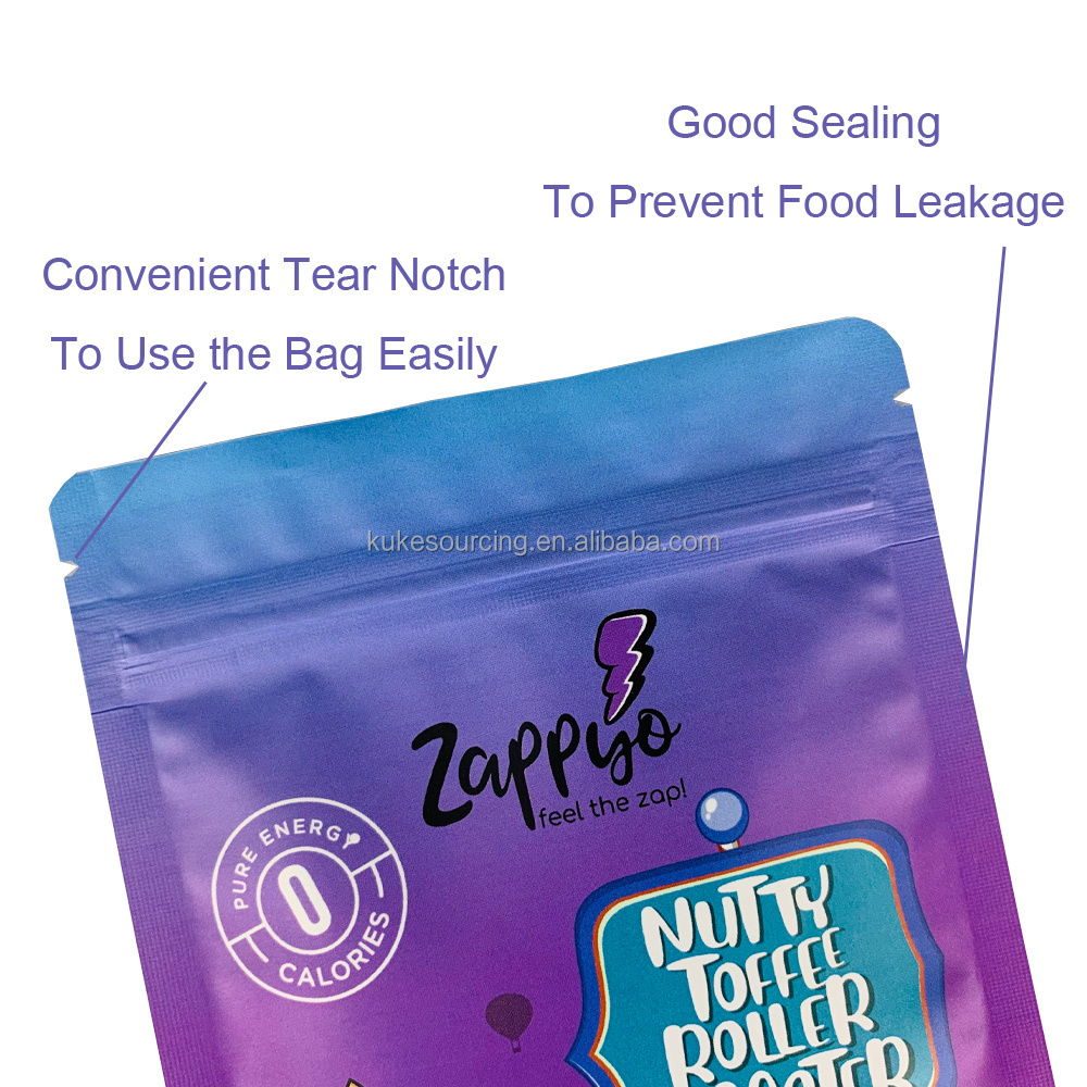 Custom Printing Matte Finished Stand Up Ziplock Pouch Mylar Bags