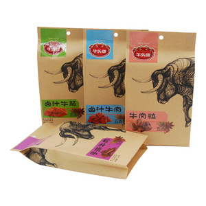 Beef Grain Zipper Stand-up Kraft Paper Bag