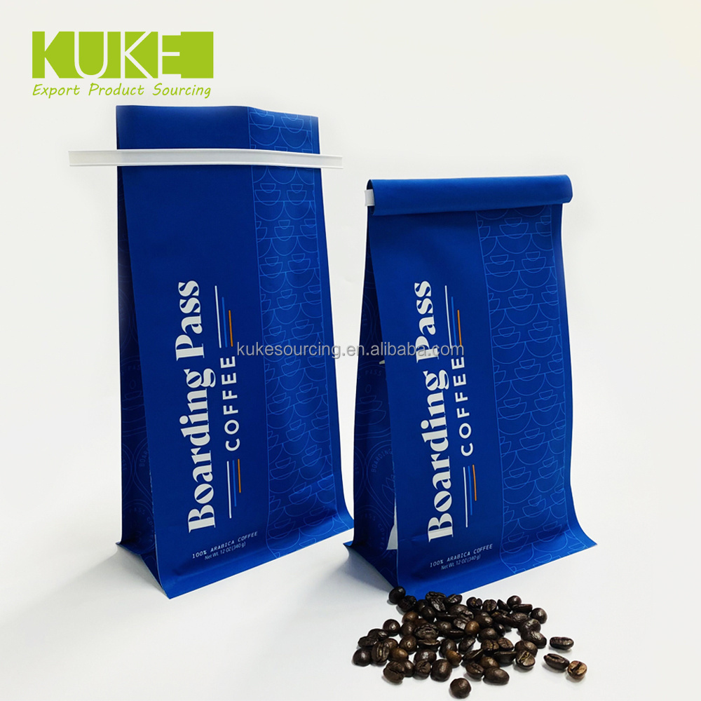 High Quality Supplier Aluminium Foil Flat Bottom Coffee Bags Packaging with Valve for Coffee Bean