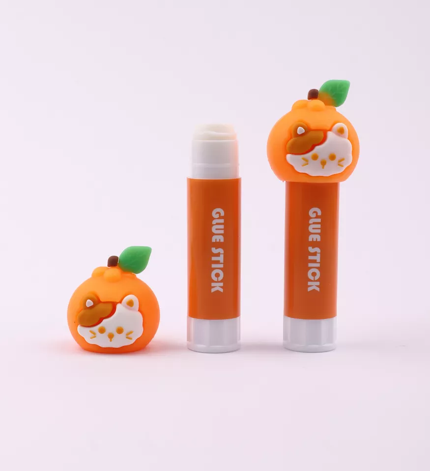 KUKI Pritt Fruit Strong Glue Stick Tube School Supplies For Kids Gift Cute Glue Sticks Cat Kawaii Solid Glue Stationery